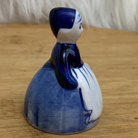 Delft Blue 84 Vintage Blue White 2 1/4" Hand Painted Dutch Porcelain Dinner Bell - Picture 4 of 14